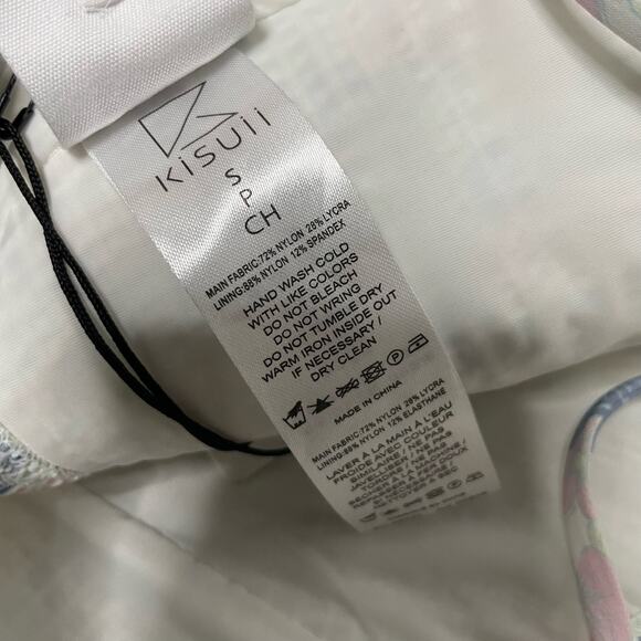 NEW Kisuii Blue Floral Two Piece Swimsuit Size Small - Picture 3 of 4